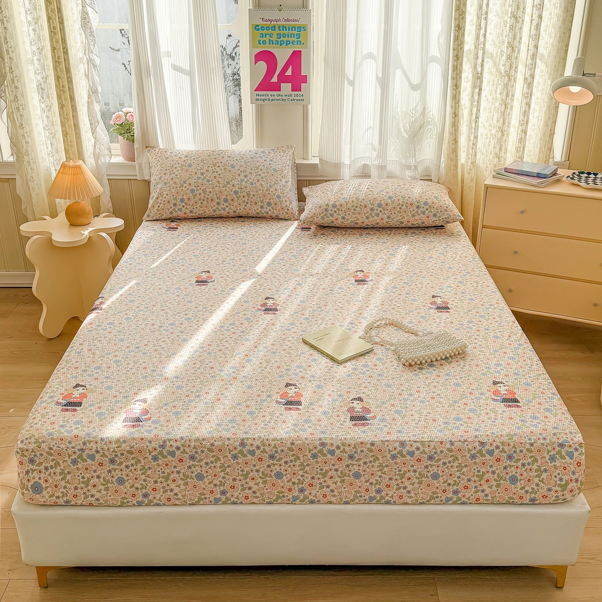 鹿辉家居（原吉欧力） 2026新款3D立体压泡床笠三件套 花园宠物