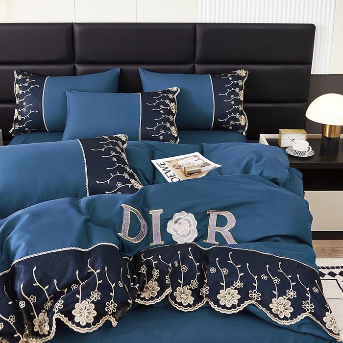 91家纺网 家纺一手货源 找家纺 （总）沐珩家纺 2026新款亲肤磨毛蕾丝刺绣床裙四件套-蒂欧系列