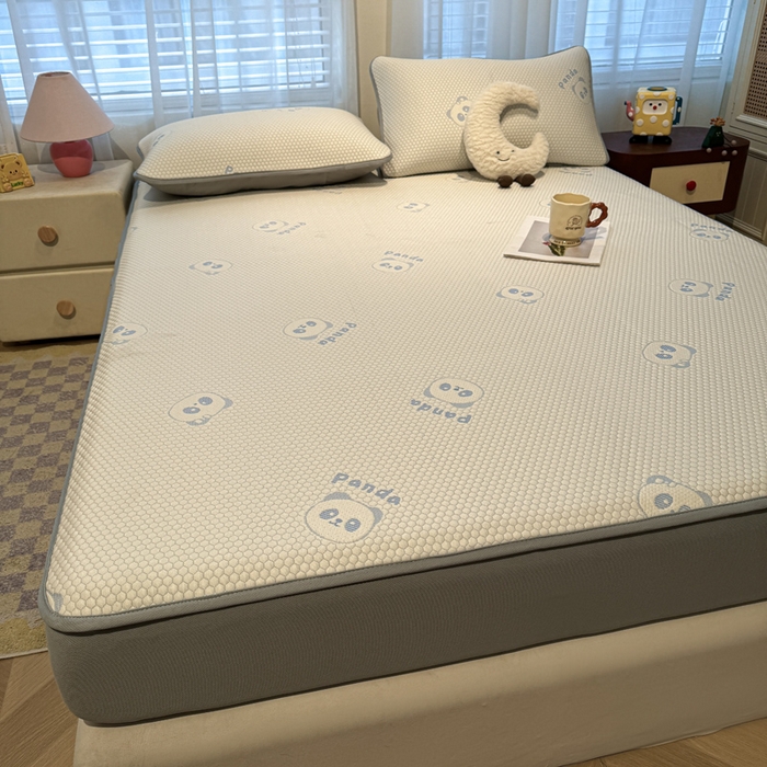 91家纺网 家纺一手货源 找家纺 凯罗 2026春夏凉豆豆小红书爆款A类乙纶PE凉豆豆床笠款可水洗床笠 盼盼乐园-蓝