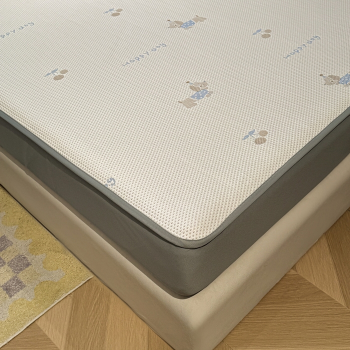 91家纺网 家纺一手货源 找家纺 凯罗 2026春夏凉豆豆小红书爆款A类乙纶PE凉豆豆床笠款可水洗床笠 小萌狗