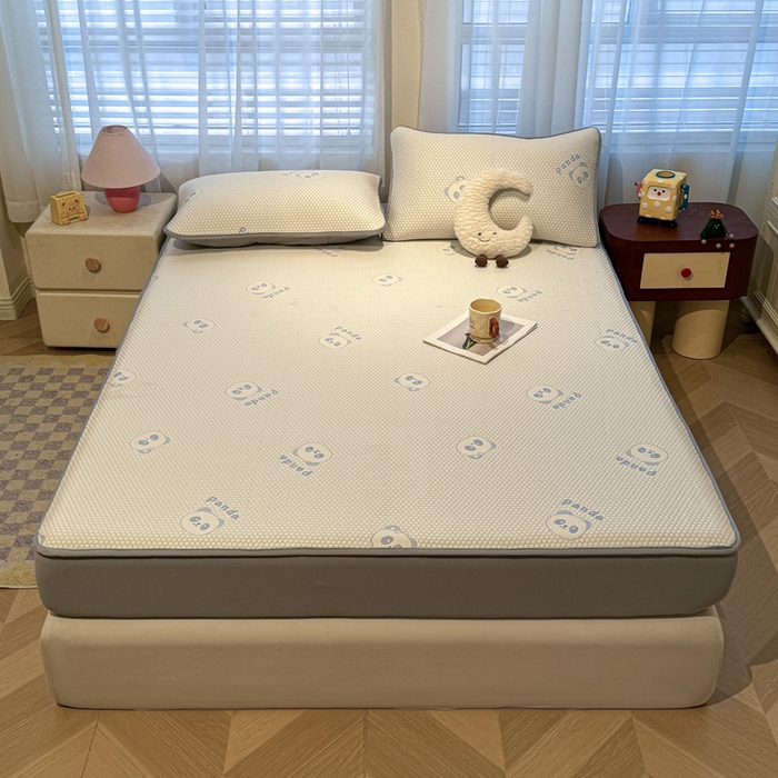 91家纺网 家纺一手货源 找家纺 凯罗 2026春夏凉豆豆小红书爆款A类乙纶PE凉豆豆床笠款可水洗床笠 盼盼乐园-蓝