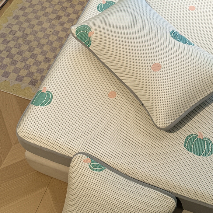 91家纺网 家纺一手货源 找家纺 凯罗 2026春夏凉豆豆小红书爆款A类乙纶PE凉豆豆床笠款可水洗床笠 小南瓜-绿