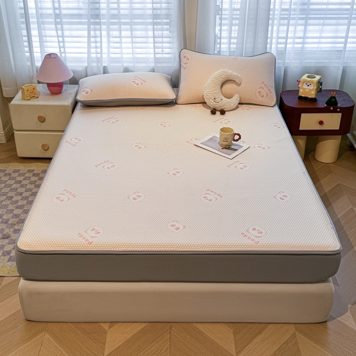 91家纺网 家纺一手货源 找家纺 凯罗 2026春夏凉豆豆小红书爆款A类乙纶PE凉豆豆床笠款可水洗床笠 盼盼乐园-粉