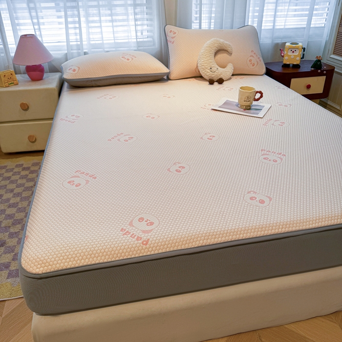 91家纺网 家纺一手货源 找家纺 凯罗 2026春夏凉豆豆小红书爆款A类乙纶PE凉豆豆床笠款可水洗床笠 盼盼乐园-粉