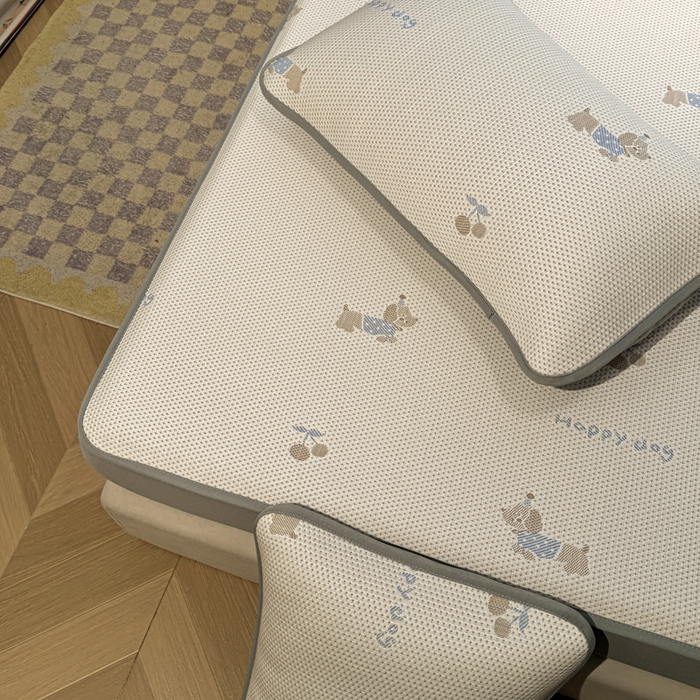 91家纺网 家纺一手货源 找家纺 凯罗 2026春夏凉豆豆小红书爆款A类乙纶PE凉豆豆床笠款可水洗床笠 小萌狗