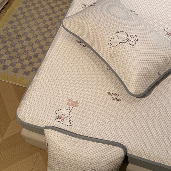 91家纺网 家纺一手货源 找家纺 凯罗 2026春夏凉豆豆小红书爆款A类乙纶PE凉豆豆床笠款可水洗床笠 爱心气球