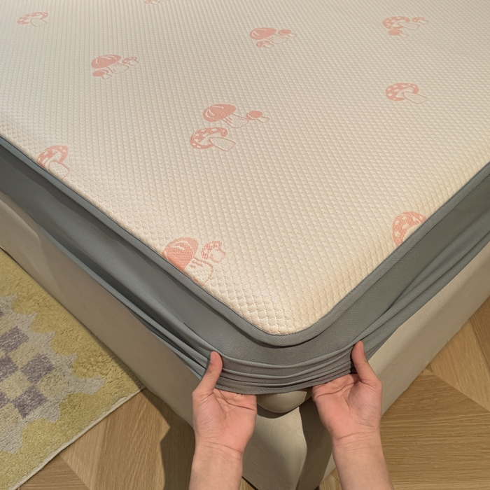 91家纺网 家纺一手货源 找家纺 凯罗 2026春夏凉豆豆小红书爆款A类乙纶PE凉豆豆床笠款可水洗床笠 蘑菇屋-粉