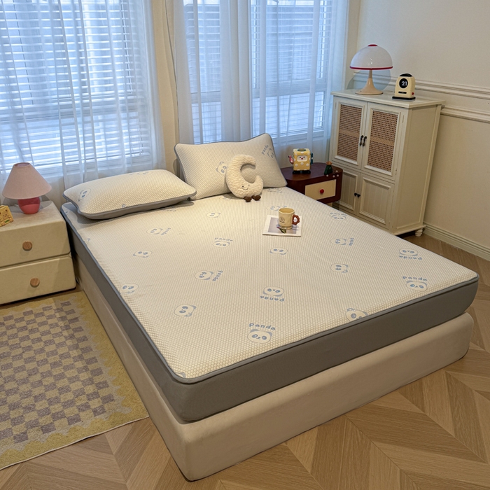 91家纺网 家纺一手货源 找家纺 凯罗 2026春夏凉豆豆小红书爆款A类乙纶PE凉豆豆床笠款可水洗床笠 盼盼乐园-蓝