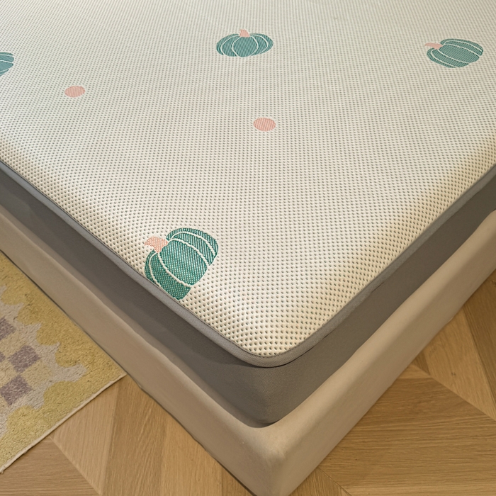 91家纺网 家纺一手货源 找家纺 凯罗 2026春夏凉豆豆小红书爆款A类乙纶PE凉豆豆床笠款可水洗床笠 小南瓜-绿