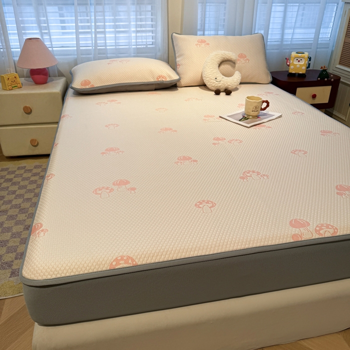 91家纺网 家纺一手货源 找家纺 凯罗 2026春夏凉豆豆小红书爆款A类乙纶PE凉豆豆床笠款可水洗床笠 蘑菇屋-粉