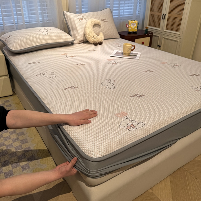 凯罗 2026春夏凉豆豆小红书爆款A类乙纶PE凉豆豆床笠款可水洗床笠 爱心气球