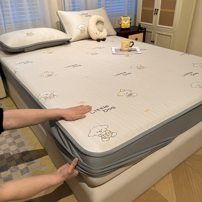 91家纺网 家纺一手货源 找家纺 （总）凯罗 2026春夏凉豆豆小红书爆款A类乙纶PE凉豆豆床笠款可水洗床笠