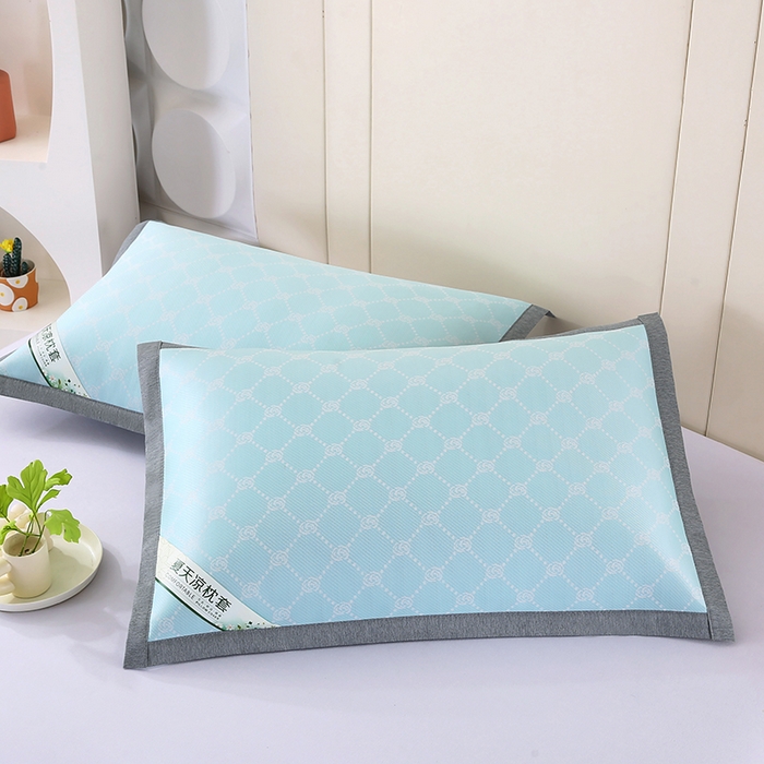 91家纺网 家纺一手货源 找家纺 （总）小牛席业 2026新款PE小玫瑰提花夏凉冰丝枕套凉枕套凉枕套冰丝枕套藤枕套冰藤枕套冰丝枕套竹枕套凉席枕套豆豆