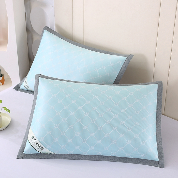 （总）小牛席业 2026新款PE小玫瑰提花夏凉冰丝枕套凉枕套凉枕套冰丝枕套藤枕套冰藤枕套冰丝枕套竹枕套凉席枕套豆豆