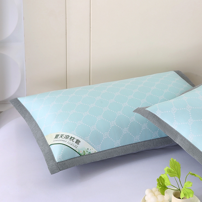 91家纺网 家纺一手货源 找家纺 （总）小牛席业 2026新款PE小玫瑰提花夏凉冰丝枕套凉枕套凉枕套冰丝枕套藤枕套冰藤枕套冰丝枕套竹枕套凉席枕套豆豆