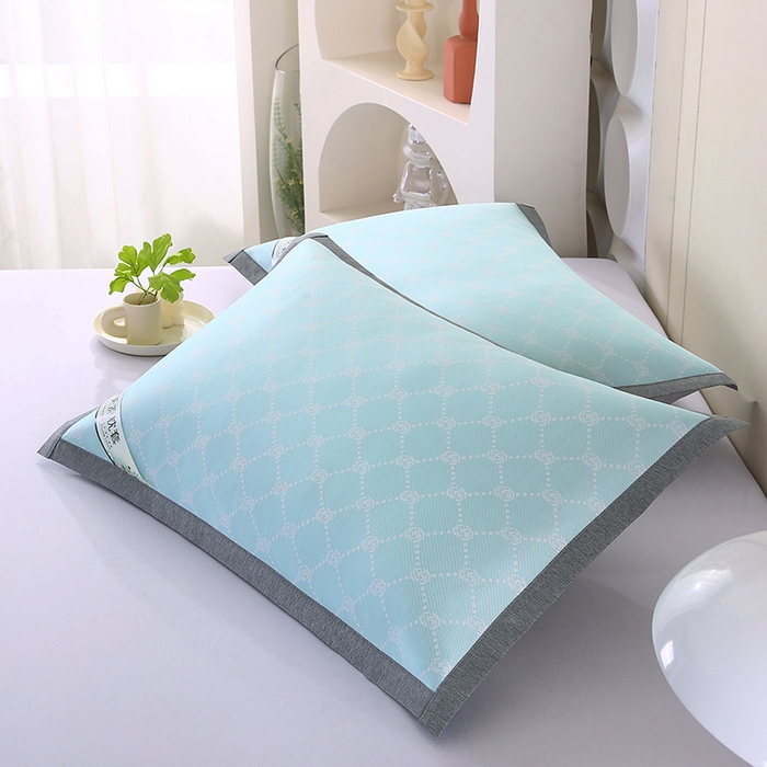 91家纺网 家纺一手货源 找家纺 （总）小牛席业 2026新款PE小玫瑰提花夏凉冰丝枕套凉枕套凉枕套冰丝枕套藤枕套冰藤枕套冰丝枕套竹枕套凉席枕套豆豆