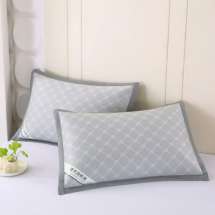 91家纺网 家纺一手货源 找家纺 小牛席业 2026新款PE小玫瑰提花夏凉冰丝枕套凉枕套凉枕套冰丝枕套藤枕套冰藤枕套冰丝枕套竹枕套凉席枕套豆豆 灰色