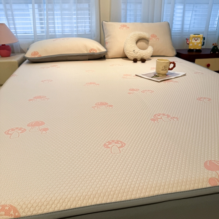 91家纺网 家纺一手货源 找家纺 凯罗 2026春夏凉豆豆小红书爆款A类乙纶PE凉豆豆床笠款可水洗床笠 蘑菇屋-粉