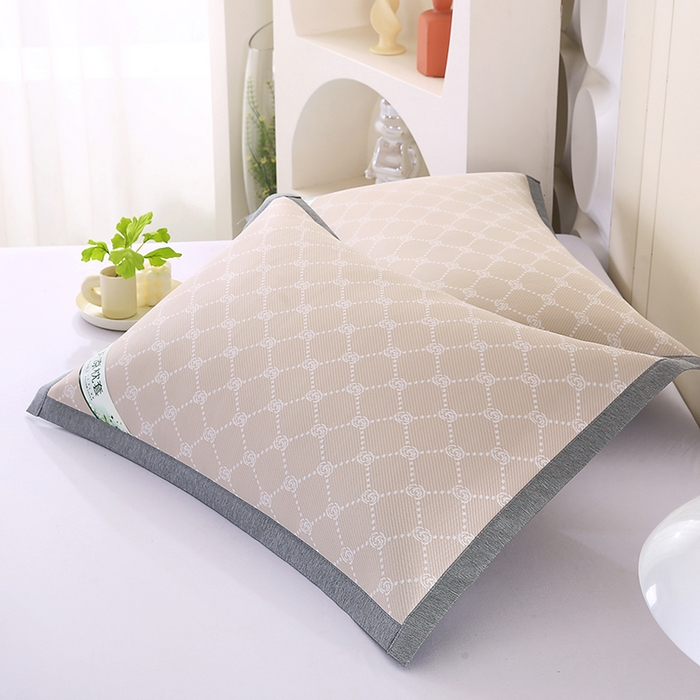 91家纺网 家纺一手货源 找家纺 小牛席业 2026新款PE小玫瑰提花夏凉冰丝枕套凉枕套凉枕套冰丝枕套藤枕套冰藤枕套冰丝枕套竹枕套凉席枕套豆豆 香槟