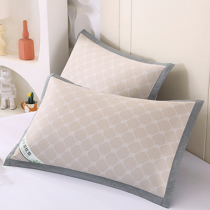 91家纺网 家纺一手货源 找家纺 小牛席业 2026新款PE小玫瑰提花夏凉冰丝枕套凉枕套凉枕套冰丝枕套藤枕套冰藤枕套冰丝枕套竹枕套凉席枕套豆豆 香槟