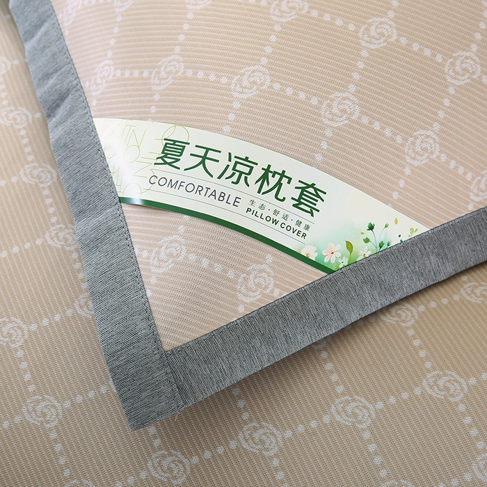 91家纺网 家纺一手货源 找家纺 小牛席业 2026新款PE小玫瑰提花夏凉冰丝枕套凉枕套凉枕套冰丝枕套藤枕套冰藤枕套冰丝枕套竹枕套凉席枕套豆豆 香槟