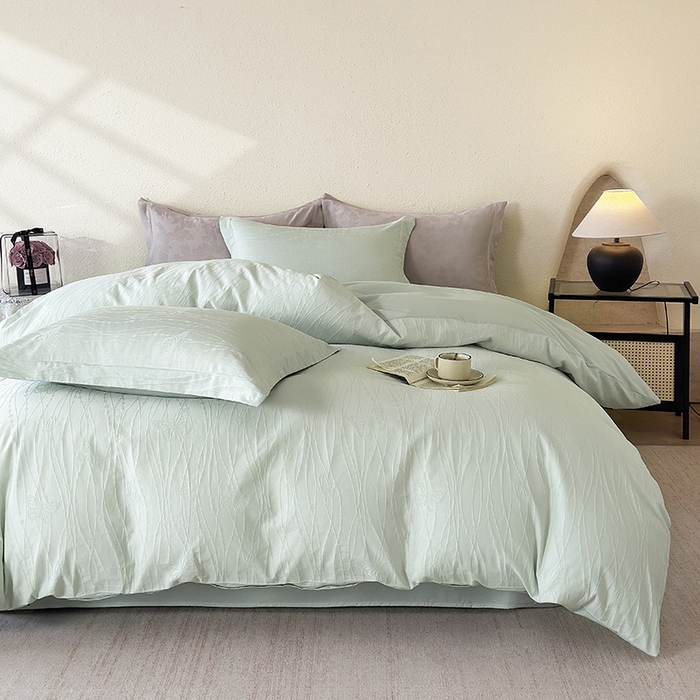 91家纺网 家纺一手货源 找家纺 （总）梵克保罗 2026新款全棉60S长绒棉立体厚织提花四件套及单品