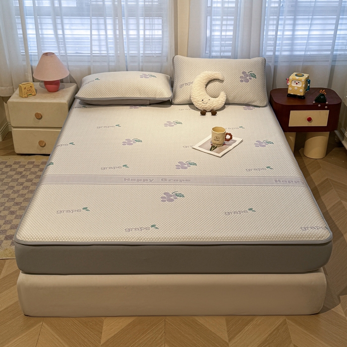 91家纺网 家纺一手货源 找家纺 凯罗 2026春夏凉豆豆小红书爆款A类乙纶PE凉豆豆床笠款可水洗床笠 紫气东来