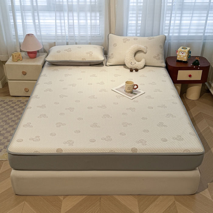 91家纺网 家纺一手货源 找家纺 凯罗 2026春夏凉豆豆小红书爆款A类乙纶PE凉豆豆床笠款可水洗床笠 圆点米奇-咖