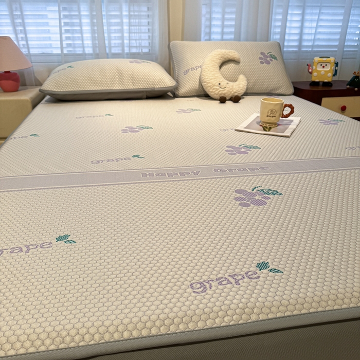 91家纺网 家纺一手货源 找家纺 凯罗 2026春夏凉豆豆小红书爆款A类乙纶PE凉豆豆床笠款可水洗床笠 紫气东来