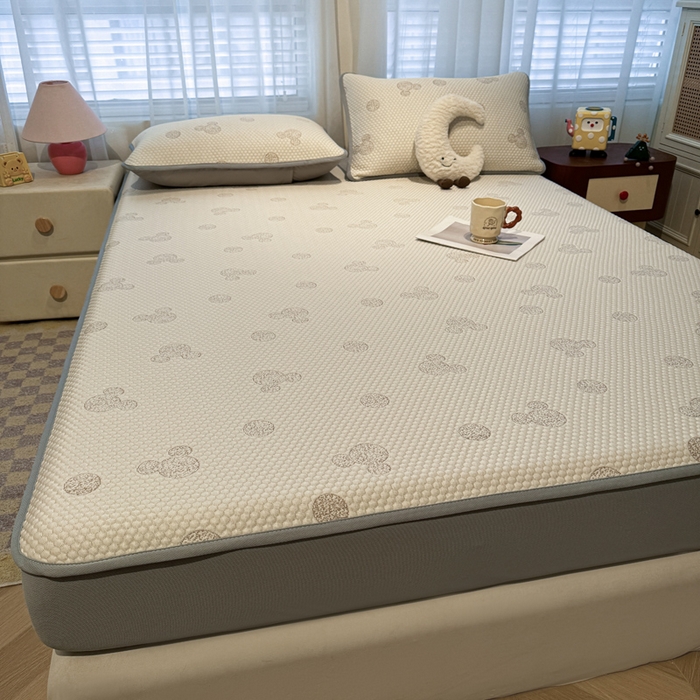 91家纺网 家纺一手货源 找家纺 凯罗 2026春夏凉豆豆小红书爆款A类乙纶PE凉豆豆床笠款可水洗床笠 圆点米奇-咖