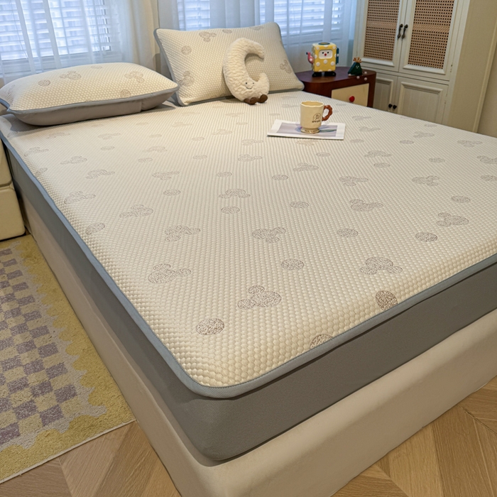 91家纺网 家纺一手货源 找家纺 凯罗 2026春夏凉豆豆小红书爆款A类乙纶PE凉豆豆床笠款可水洗床笠 圆点米奇-咖