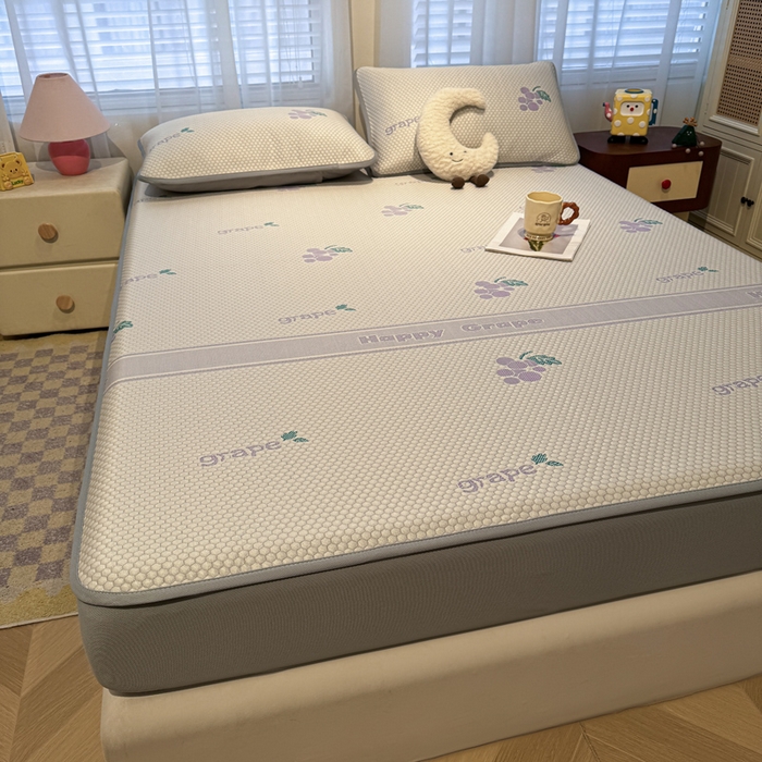 91家纺网 家纺一手货源 找家纺 凯罗 2026春夏凉豆豆小红书爆款A类乙纶PE凉豆豆床笠款可水洗床笠 紫气东来