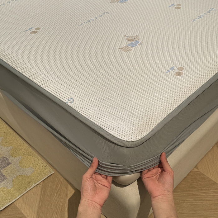 91家纺网 家纺一手货源 找家纺 凯罗 2026春夏凉豆豆小红书爆款A类乙纶PE凉豆豆床笠款可水洗床笠 小萌狗