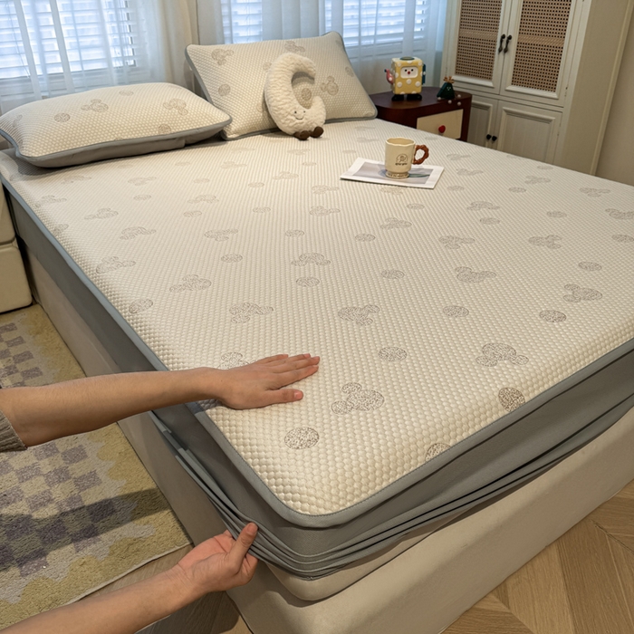 91家纺网 家纺一手货源 找家纺 （总）凯罗 2026春夏凉豆豆小红书爆款A类乙纶PE凉豆豆床笠款可水洗床笠