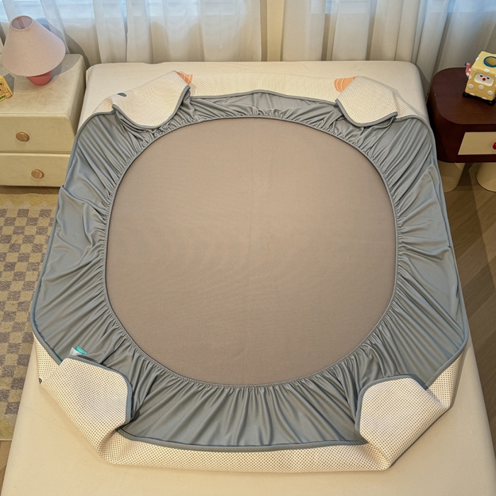 91家纺网 家纺一手货源 找家纺 凯罗 2026春夏凉豆豆小红书爆款A类乙纶PE凉豆豆床笠款可水洗床笠 小南瓜-桔