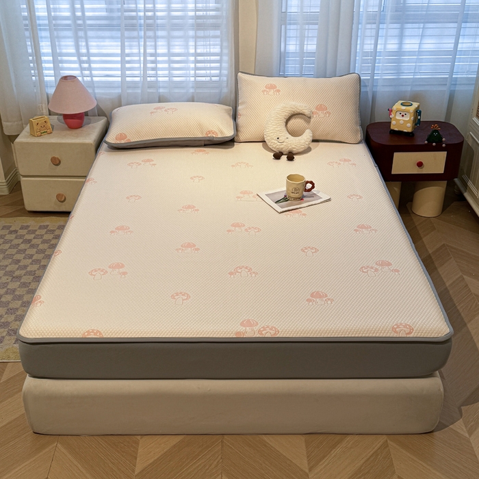 91家纺网 家纺一手货源 找家纺 凯罗 2026春夏凉豆豆小红书爆款A类乙纶PE凉豆豆床笠款可水洗床笠 蘑菇屋-粉