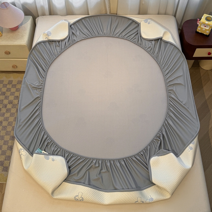 91家纺网 家纺一手货源 找家纺 凯罗 2026春夏凉豆豆小红书爆款A类乙纶PE凉豆豆床笠款可水洗床笠 蘑菇屋-蓝