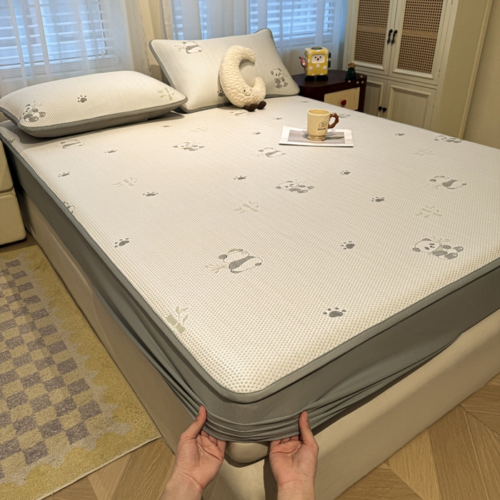 91家纺网 家纺一手货源 找家纺 凯罗 2026春夏凉豆豆小红书爆款A类乙纶PE凉豆豆床笠款可水洗床笠 胸有成竹