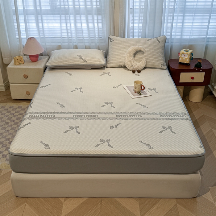 91家纺网 家纺一手货源 找家纺 凯罗 2026春夏凉豆豆小红书爆款A类乙纶PE凉豆豆床笠款可水洗床笠 蝴蝶结