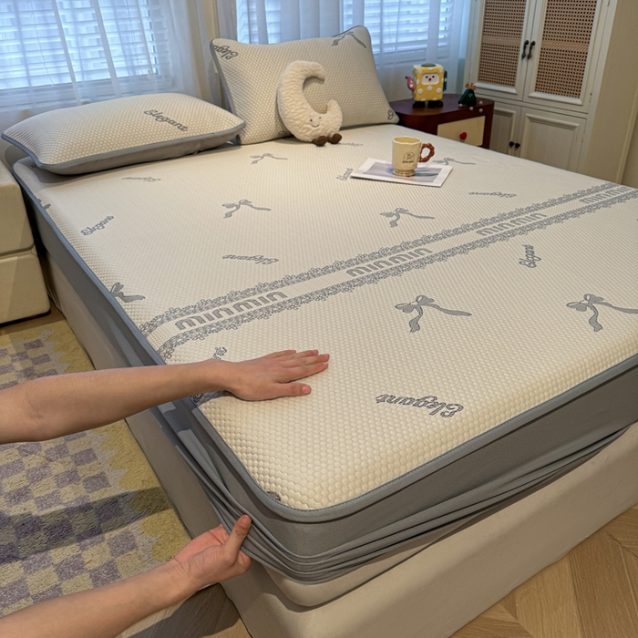 凯罗 2026春夏凉豆豆小红书爆款A类乙纶PE凉豆豆床笠款可水洗床笠 蝴蝶结