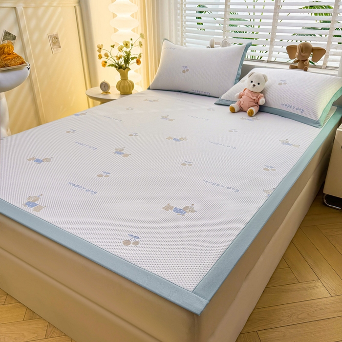 91家纺网 家纺一手货源 找家纺 凯罗 2026春夏凉豆豆小红书爆款A类乙纶PE凉豆豆床席款可水洗床席 小萌狗