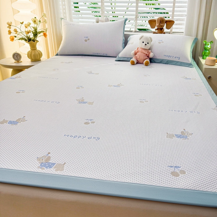 91家纺网 家纺一手货源 找家纺 凯罗 2026春夏凉豆豆小红书爆款A类乙纶PE凉豆豆床席款可水洗床席 小萌狗