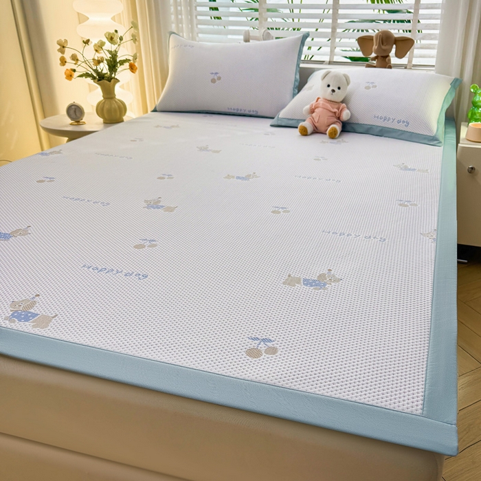 91家纺网 家纺一手货源 找家纺 凯罗 2026春夏凉豆豆小红书爆款A类乙纶PE凉豆豆床席款可水洗床席 小萌狗