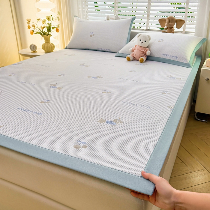 91家纺网 家纺一手货源 找家纺 凯罗 2026春夏凉豆豆小红书爆款A类乙纶PE凉豆豆床席款可水洗床席 小萌狗