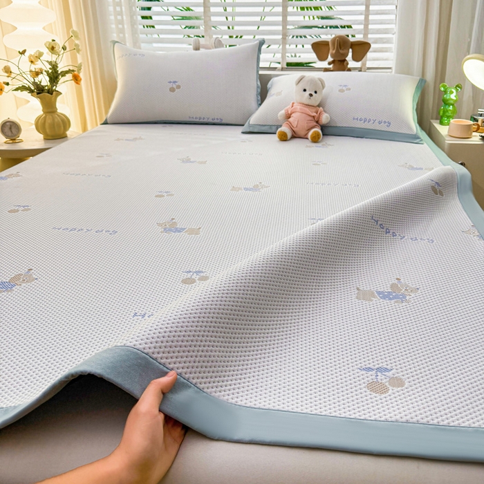 91家纺网 家纺一手货源 找家纺 凯罗 2026春夏凉豆豆小红书爆款A类乙纶PE凉豆豆床席款可水洗床席 小萌狗