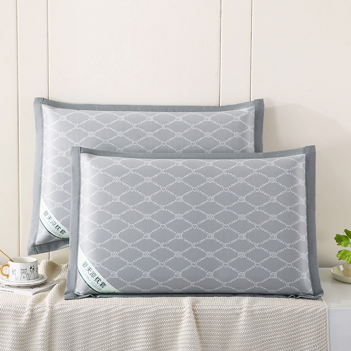 91家纺网 家纺一手货源 找家纺 小牛席业 2026新款PE月亮爱心提花夏凉冰丝枕套凉枕套凉枕套冰丝枕套藤枕套冰藤枕套冰丝枕套竹枕套凉席枕套豆豆 灰色