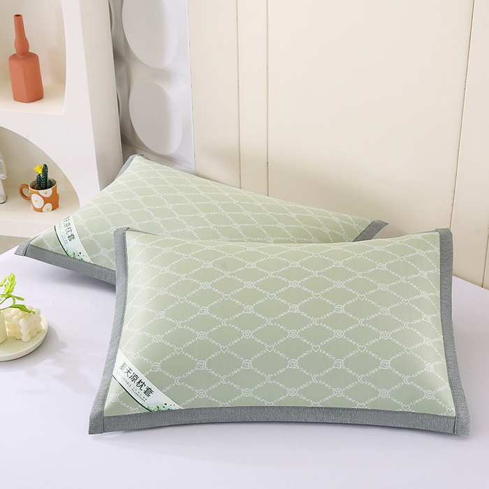 91家纺网 家纺一手货源 找家纺 小牛席业 2026新款PE月亮爱心提花夏凉冰丝枕套凉枕套凉枕套冰丝枕套藤枕套冰藤枕套冰丝枕套竹枕套凉席枕套豆豆 绿色