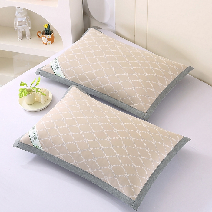 91家纺网 家纺一手货源 找家纺 小牛席业 2026新款PE月亮爱心提花夏凉冰丝枕套凉枕套凉枕套冰丝枕套藤枕套冰藤枕套冰丝枕套竹枕套凉席枕套豆豆 香槟