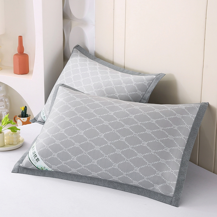 91家纺网 家纺一手货源 找家纺 小牛席业 2026新款PE月亮爱心提花夏凉冰丝枕套凉枕套凉枕套冰丝枕套藤枕套冰藤枕套冰丝枕套竹枕套凉席枕套豆豆 灰色