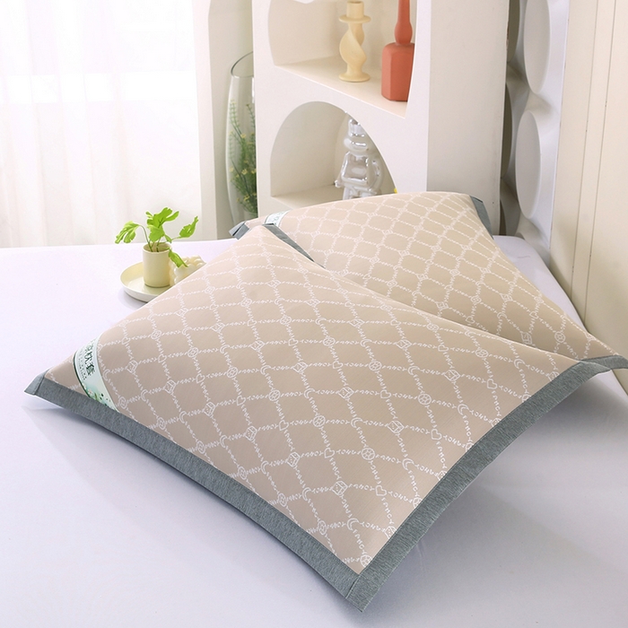 91家纺网 家纺一手货源 找家纺 小牛席业 2026新款PE月亮爱心提花夏凉冰丝枕套凉枕套凉枕套冰丝枕套藤枕套冰藤枕套冰丝枕套竹枕套凉席枕套豆豆 香槟